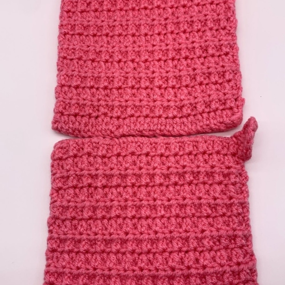 2 Vintage Pink poodle home-made crochet pot holders/hotpads for airfryer/oven 7" - Picture 9 of 10